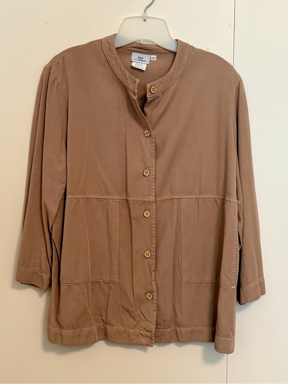 Hot Cotton Button-Up Top in Dusty Blush